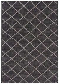 Tappeto Flatweave Cross Black geometrico nero, L 200 x L 80 cm