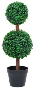 Pianta Di Bosso Artificiale A Sfera Con Vaso Verde 60 Cm /