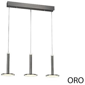 Lampadario A Sospensione Moderno Tua Metallo Lgp Oro 3 Led 27W Doppia Emissione