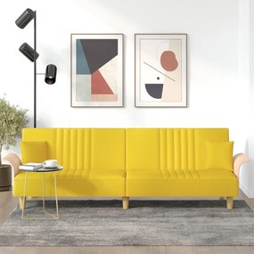 Divano Letto Con Braccioli Giallo Chiaro İn Tessuto /