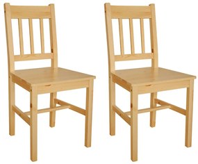 Sedie Da Pranzo 2 Pz İn Legno Di Pino /