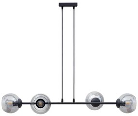 Lampadario a sospensione con filo LATIL 4xE27/60W/230V nero