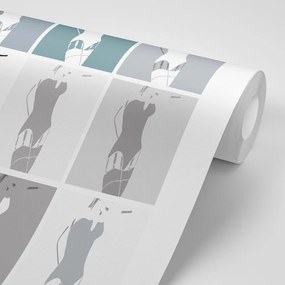 Carta da parati – Fascino pop art della donna in grigio