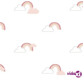Noordwand Carta da Parati Mondo baby Rainbows Bianco e Rosa