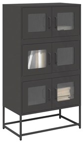 Credenza Nera 68x39x123 Cm İn Acciaio /