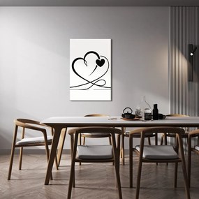 Quadro su tela – Cuori neri minimalisti