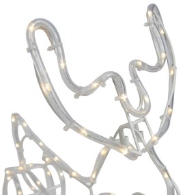 Lampada da terra natalizia renna con slitta 116 cm con LED e timer IP44 - Sori