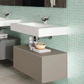 Mobile da bagno sotto lavabo VISOBATH element tortora laccato opaco L 60 x H 35 x P 45 cm 1 cassetto, lavabo non incluso