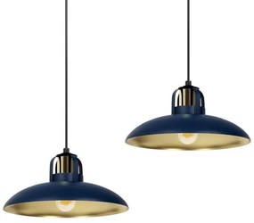 Lampadario su corda FELIX 2xE27/60W/230V blu