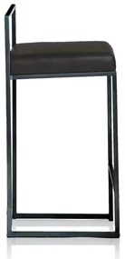 Sgabello da bar nero in similpelle (altezza della seduta 65 cm) Dodo – Tomasucci