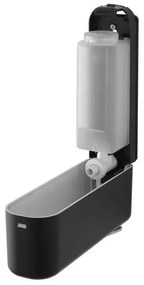 Dispenser sapone liquido a muro nero da 350 ml con fissaggi inclusi