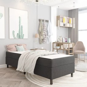 Letto A Molle Grigio İn Tessuto 90x200 Cm /