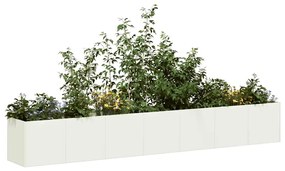 Fioriera Bianca 280x40x40 Cm İn Acciaio Laminato A Freddo /