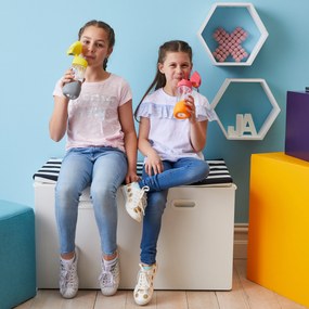 Bottiglia con cannuccia 450 ml – rosa/arancione