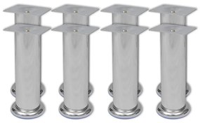 Piedini Rotondi Per Divani 8 Pz Cromati 180 Mm /