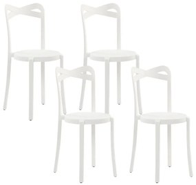 Set di 4 sedie in plastica bianco CAMOGLI Beliani
