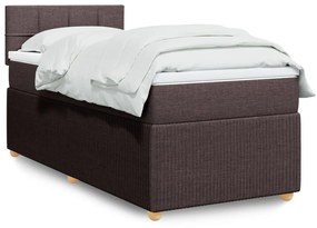 Giroletto A Molle Con Materasso Marrone Scuro 90x190cm Tessuto /