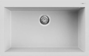 Lavello 1 vasca in quarzo bianco ELLECI Quadra L 79 x L 50 cm