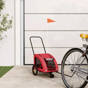 Rimorchio Da Bici Per Animali Rosso Oxford E Ferro /
