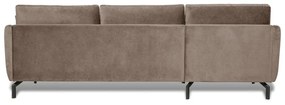 Divano angolare in velluto marrone-beige (angolo sinistro) Magic - Scandic