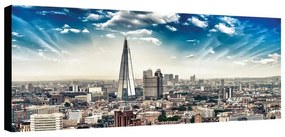 Stampa su tela Panorama Londra dall'alto, multicolore 140 x 70 cm