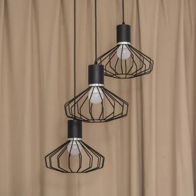 Lampadario a sospensione con cavo SOLANO 3xE27/15W/230V nero/cromo lucido