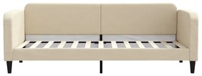 Divano letto con materasso crema 80x200 cm in tessuto