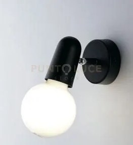 Spot punto nero 1 luce attacco e27 9,5x8x12cm in metallo