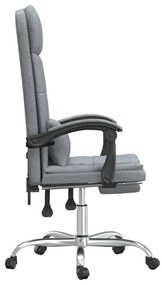 Sedia da ufficio massaggio reclinabile grigio chiaro in tessuto