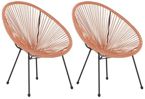Set di 2 sedie spaghetti rattan arancione ACAPULCO II Beliani