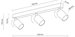 Faretto NEX 3xGU10/10W/230V beige