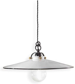 Lampadario Classico Asti Ottone E Ceramica Ferro E Ceramica Nero 1 Luce E27