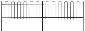 Recinzione Giardino Con Punta Tonda İn Acciaio 3,4x0,8 M Nera /