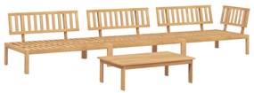 Set divano pallet da giardino 4 pz in legno massello di acacia