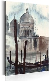 Quadro  Venezia ad acquerello  Colore Blu, Dimensioni e Misure 80x120