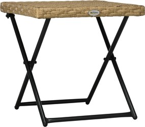 Tavolino da Giardino Pieghevole Salvaspazio 40x40x40 cm in Rattan Sintetico e Acciaio Colore Vimini...