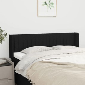 Testiera Ad Orecchio Nera 147x16x78/88 Cm İn Tessuto /