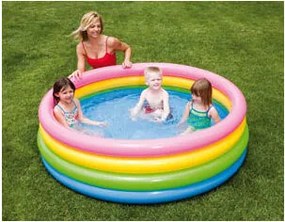 PISCINA GONFIABILE BIMBI TONDA ARCOBALENO INTEX CM. 168x46H