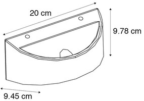 Applique da parete rustica in cemento semicircolare - Adelaide
