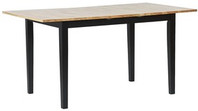 Tavolo da pranzo legno chiaro e nero 120/150 x 80 cm HOUSTON Beliani