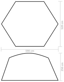 Tenda per Piscina in Tessuto 590x520x250 cm Mimetica