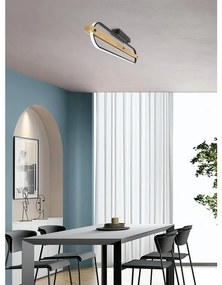 Plafoniera LED industriale Donuts, nero 100x6 cm, luce calda NOVECENTO