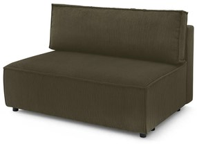 Modulo divano in velluto a coste verde chiaro, pezzo centrale Nihad modular - Bobochic Paris