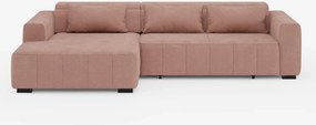 Doric Divano angolare con penisola e sedute allungabili con relax elettrico - poggiatesta reclinabili in tessuto smacchiabile T23