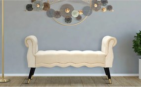 Panchina color crema con rivestimento in velluto Paris – Mauro Ferretti