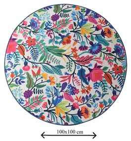 Tappeto da bagno Wild Garden Circle, ø 100 cm - Foutastic