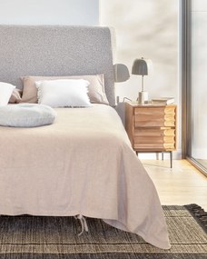 Kave Home - Testiera sfoderabile Dyla in shearling grigio chiaro per letto da 160 cm