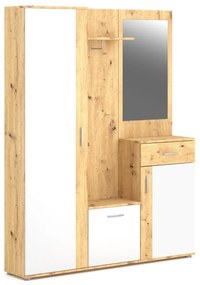 Mobile da ingresso con specchio NOLAN rovere artisan/bianco
