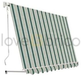 Tenda Da Sole Sangiorgio 300x250 A Caduta Senza Cassonetto Con Braccetti Telo Verde A Righe