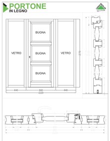 Portoncino d'ingresso in legno Bugnale 41 L 80 x H 210 cm noce apertura a destra
